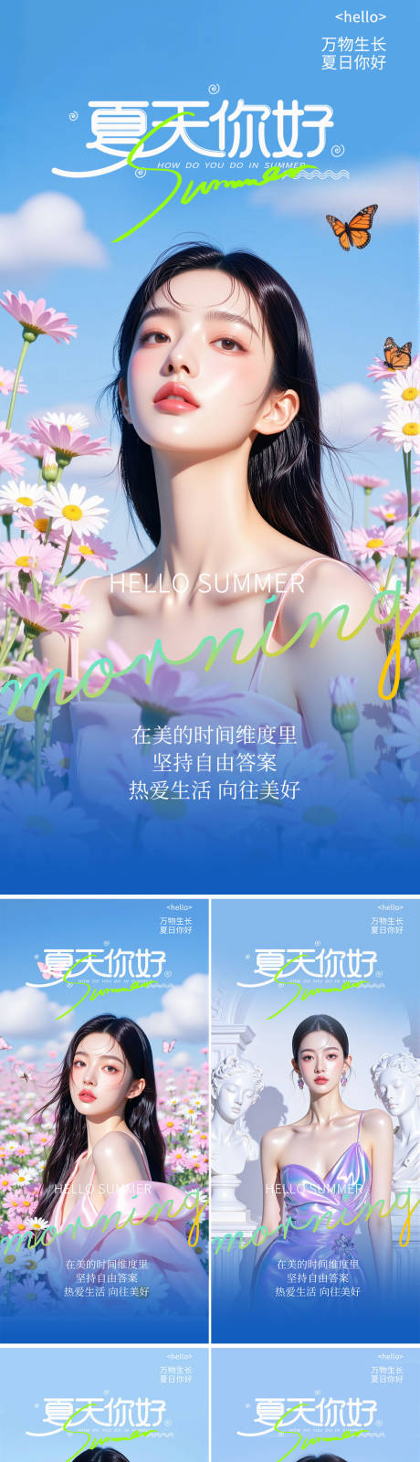 源文件下载【医美早安夏日系列人物海报】编号：96000031101379804