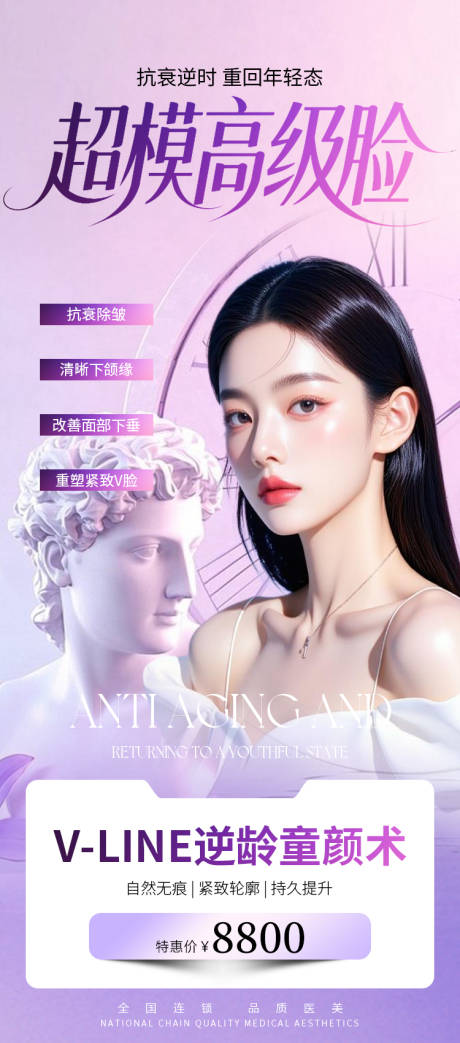 医美海报超模高级脸促销海报