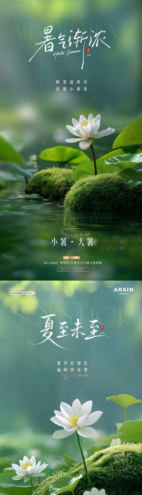 源文件下载【地产夏至小暑荷花风景海报】编号：39230031287575930
