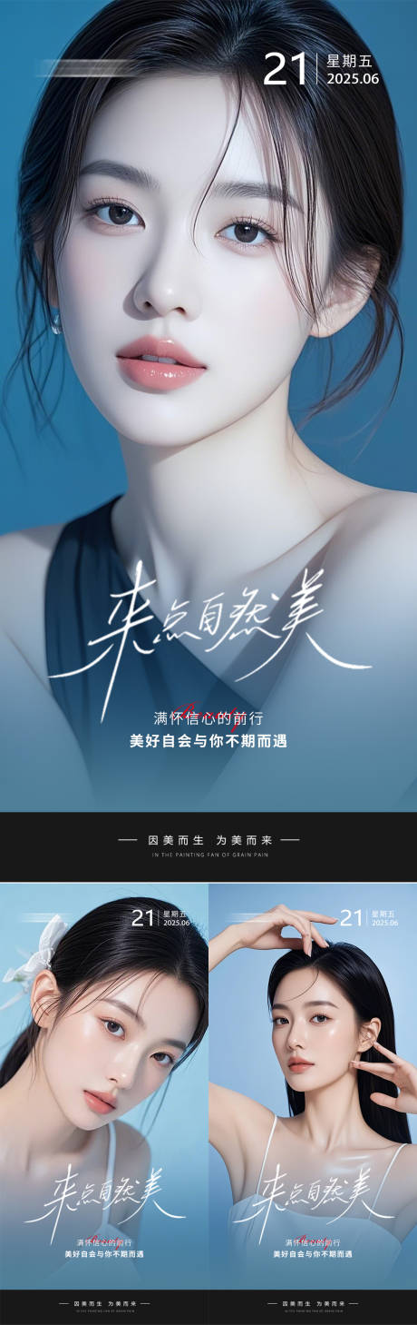 源文件下载【享设计】搜索编号：57170031201038333【医美早安人物海报】