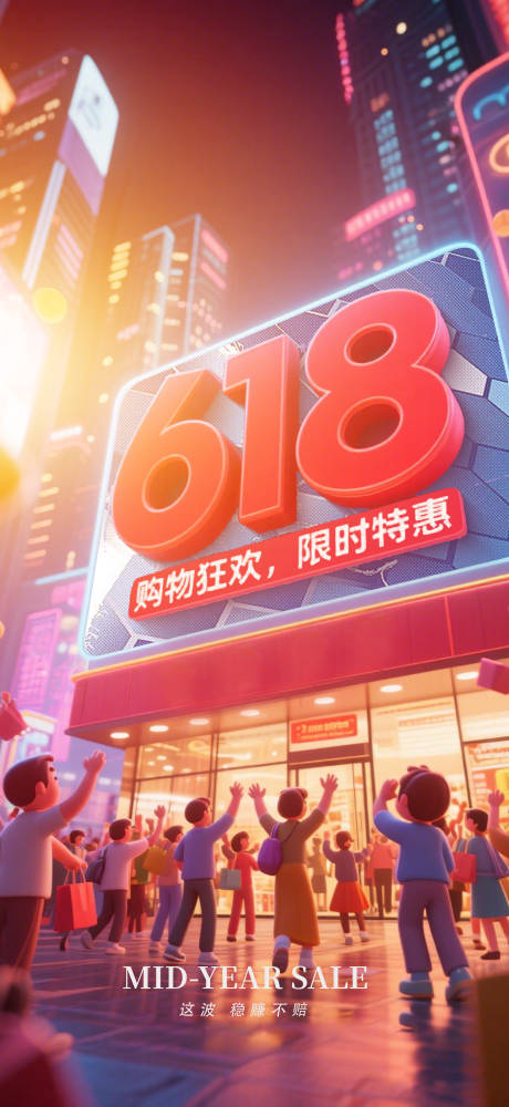 源文件下载【618年中购物节海报】编号：49290031295772025