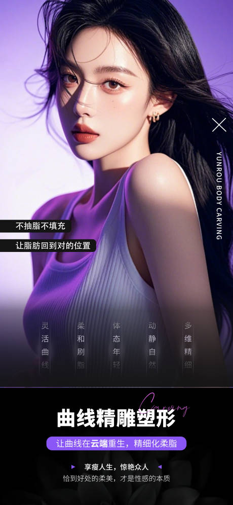源文件下载【医美曲线精雕塑形海报】编号：37460031458536243
