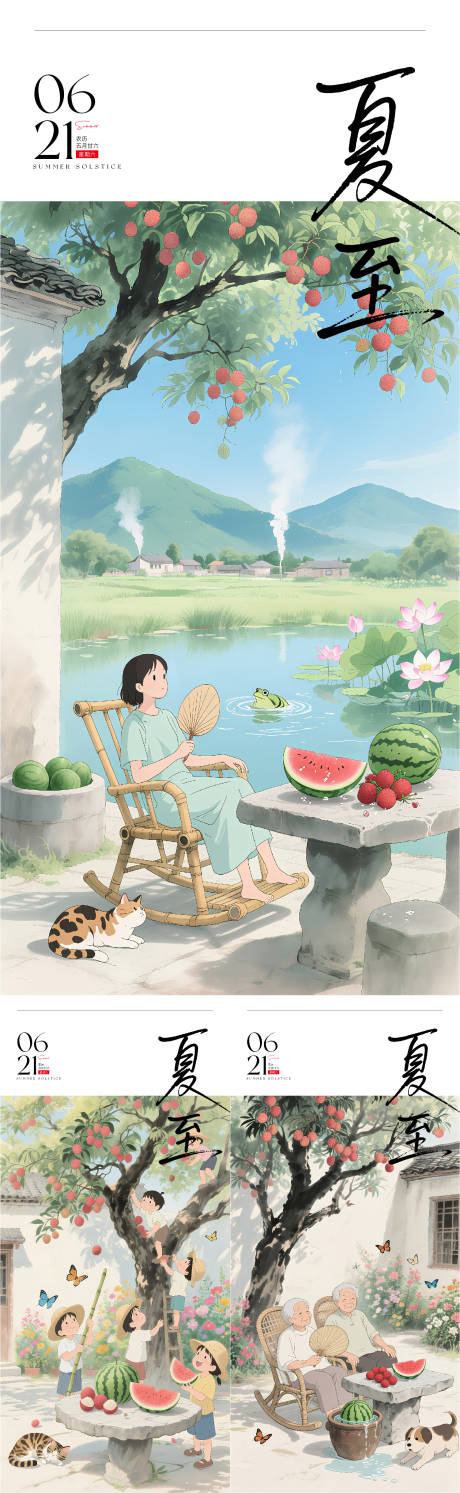 源文件下载【夏至插图场景海报】编号：23810031442995852