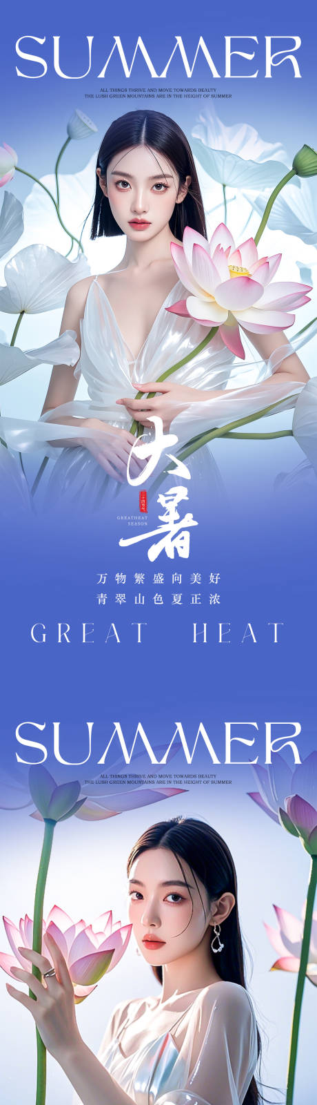 源文件下载【大暑小暑节气系列海报】编号：52970031657099593