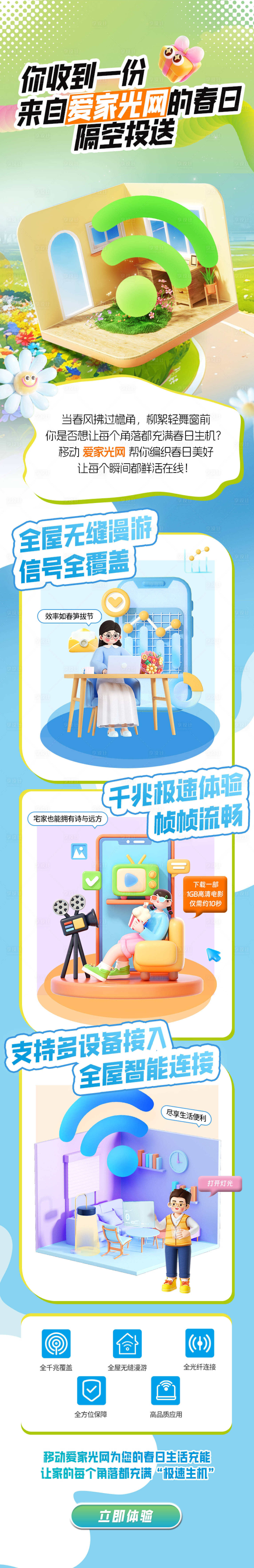 源文件下載【享設計】搜索編號：24560031656308650【通訊運營商千兆寬帶長圖專題設計】