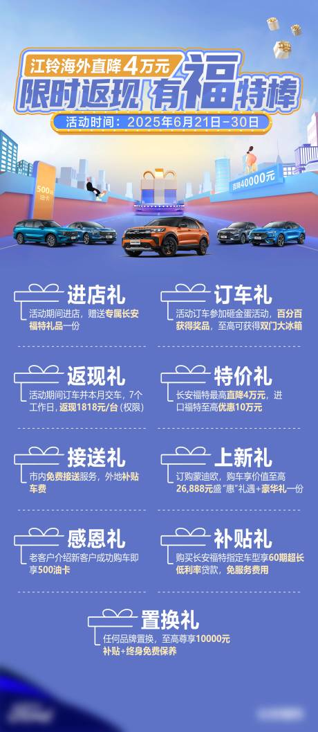 源文件下载【享设计】搜索编号：97320031336656531【汽车限时返现九重礼展架】