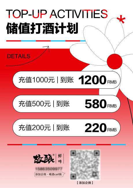 酒馆充值活动宣传海报