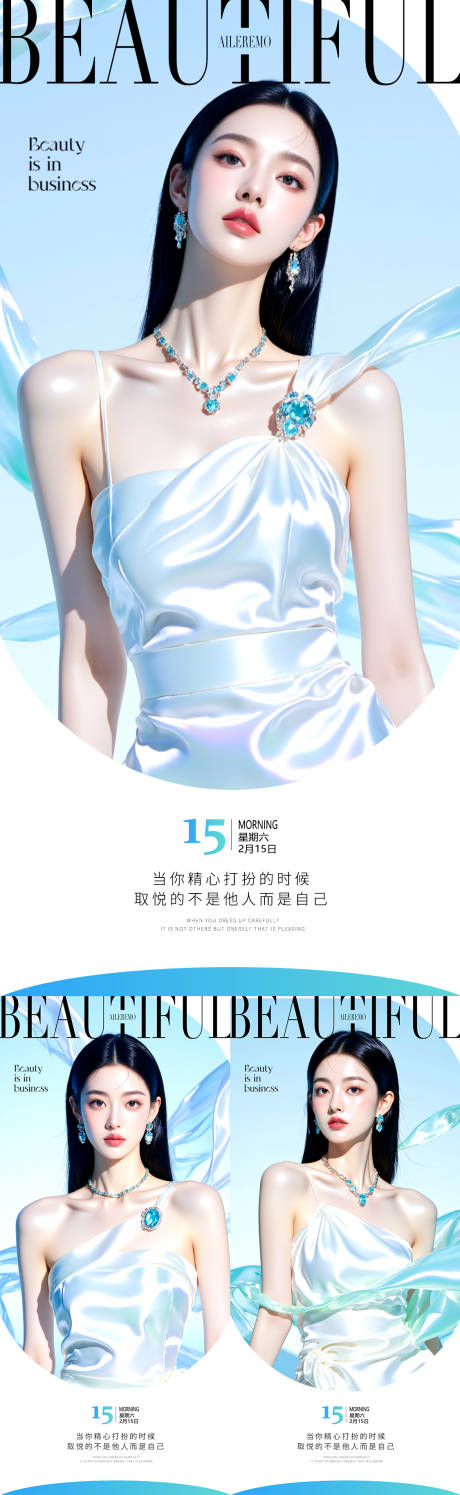 源文件下载【享设计】搜索编号：32650031306312269【医美早安海报】