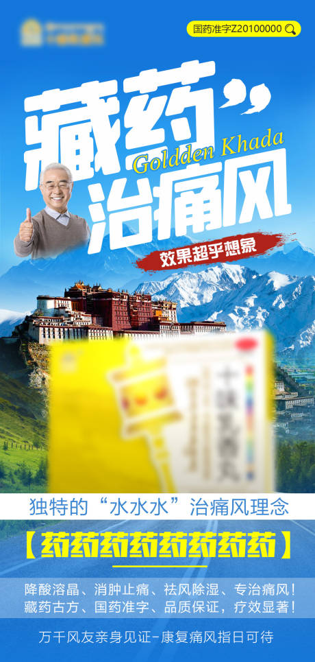 痛风高尿酸药品宣传海报