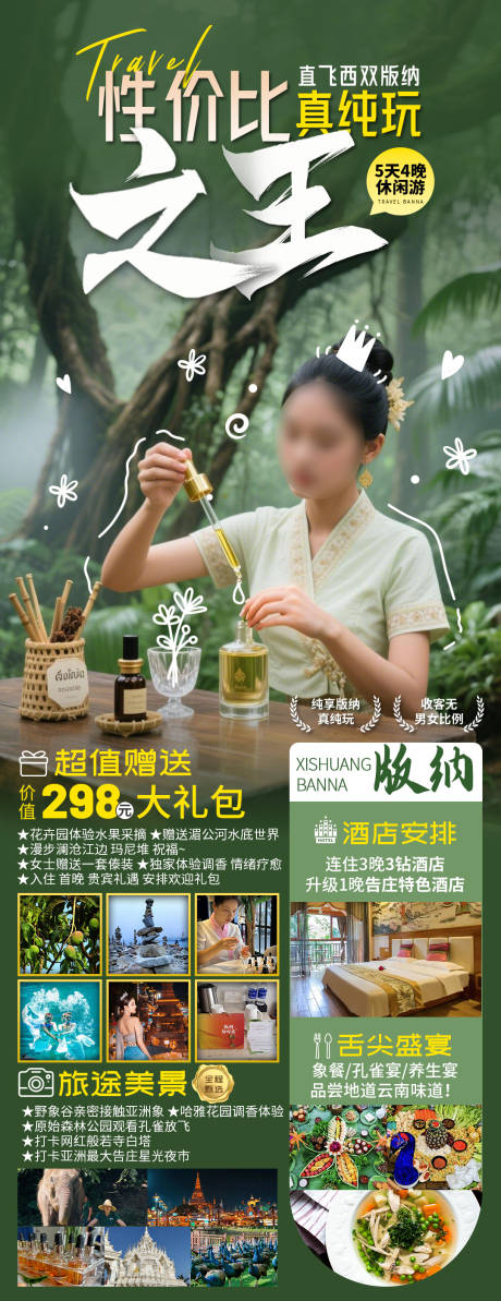 云南西双版纳定制旅游海报