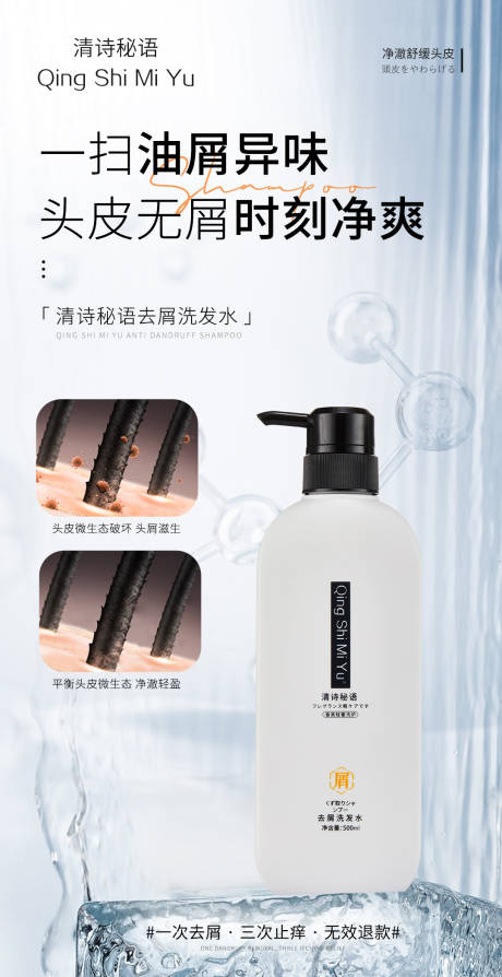 去屑洗发水海报