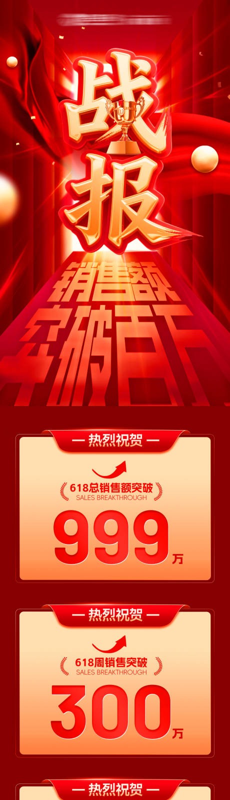 源文件下载【战报喜报捷报销售额数据榜单热销海报】编号：69200031100448541