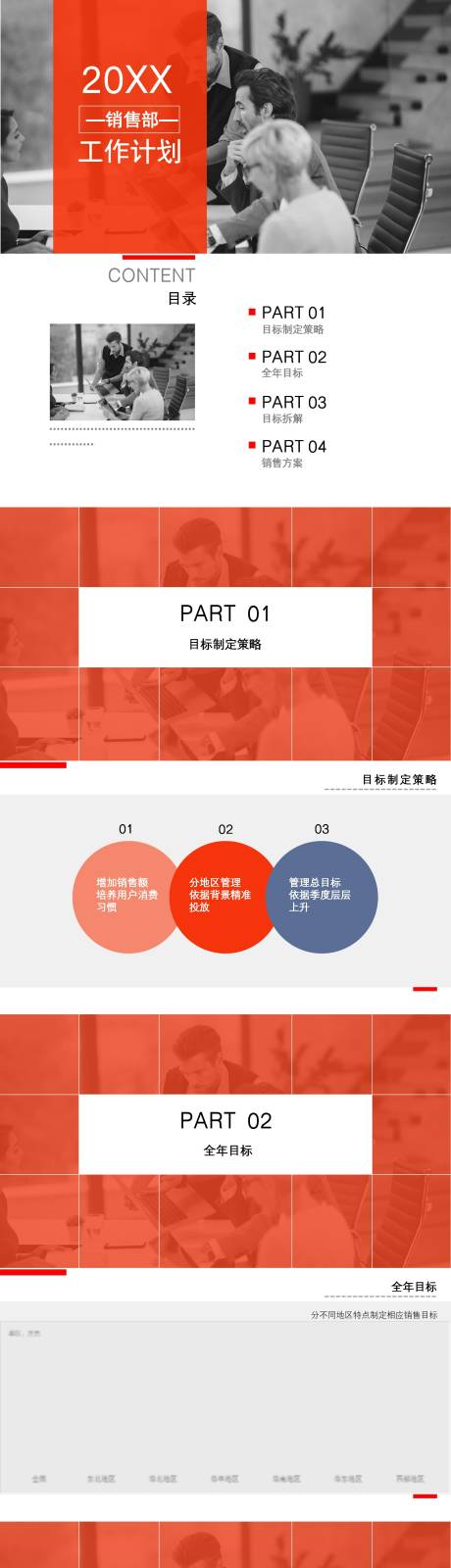 源文件下載【享設(shè)計】搜索編號：97360031258702998【橙紅色活力風銷售部工作】
