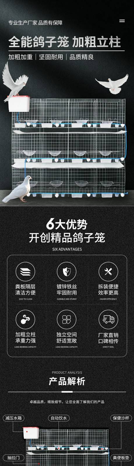 源文件下载【宠物养殖鸽笼电商详情页】编号：99180031192677132
