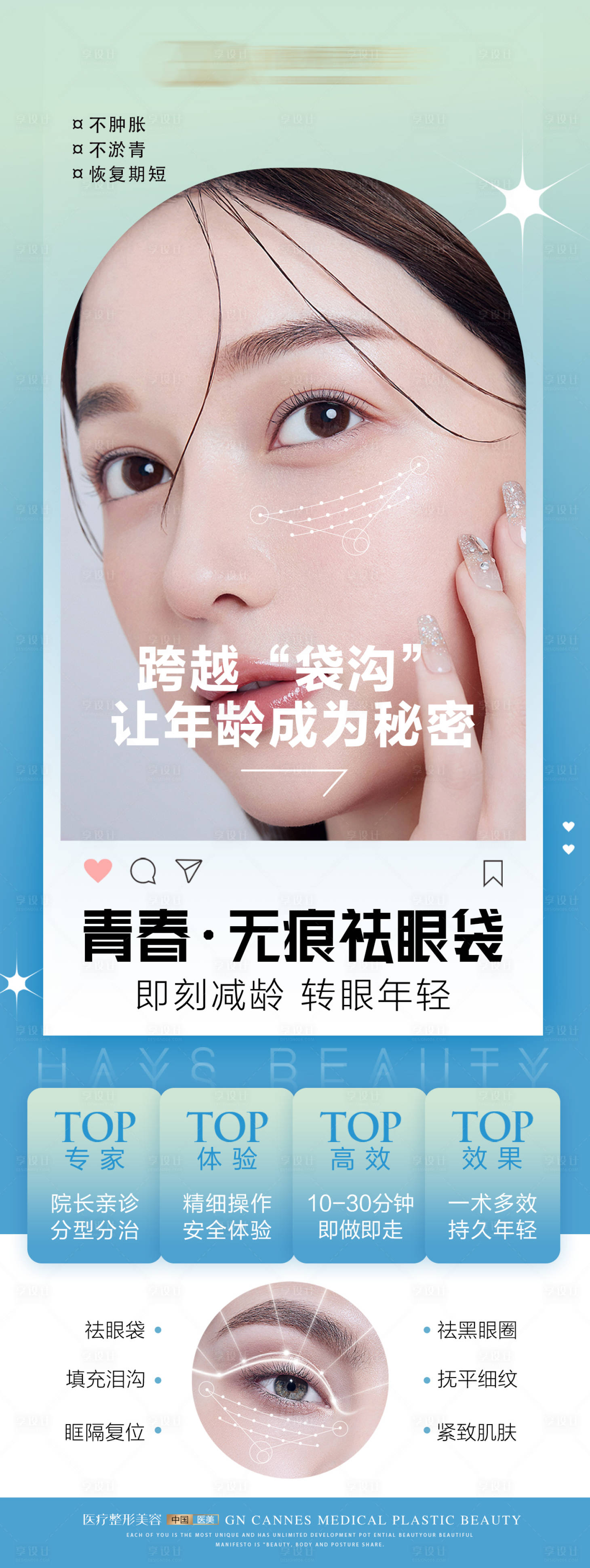 源文件下載【享設計】搜索編號：39070031632798854【醫美整形無痕去眼袋科普案例】