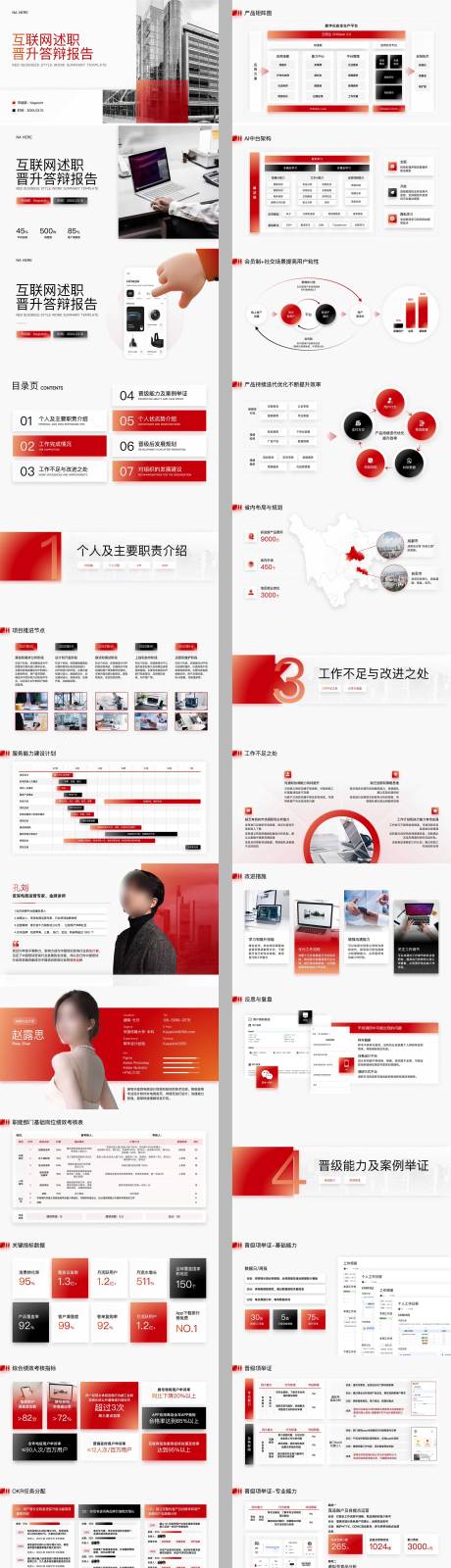 源文件下载【8页红黑互联网年中晋升答辩工作汇报】编号：57580031153827226