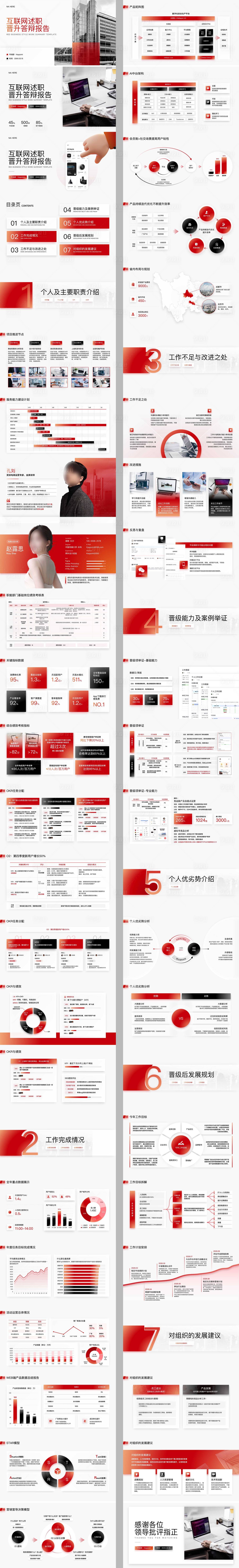 源文件下载【享设计】搜索编号：57580031153827226【8页红黑互联网年中晋升答辩工作汇报】