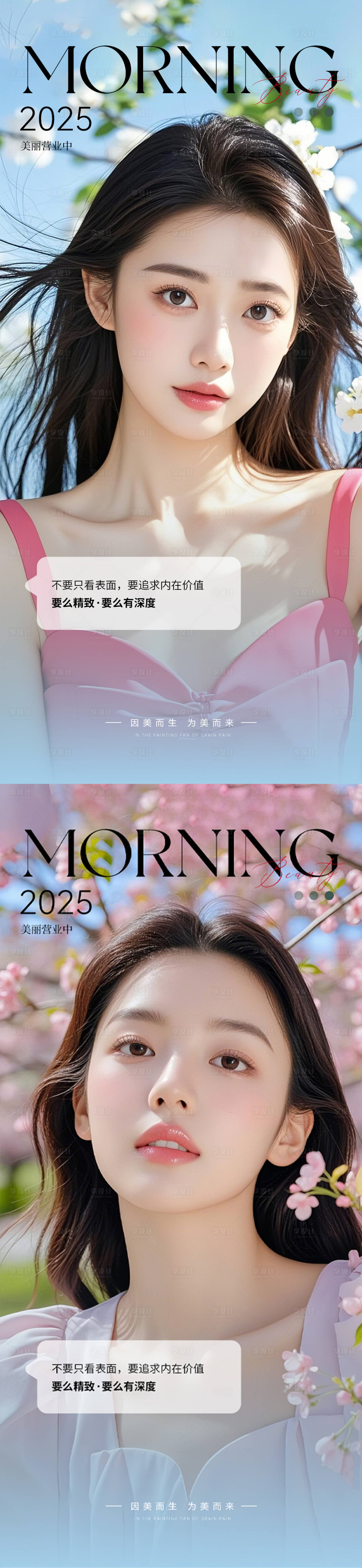 源文件下载【享设计】搜索编号：64470031223882658【医美早安人物海报】