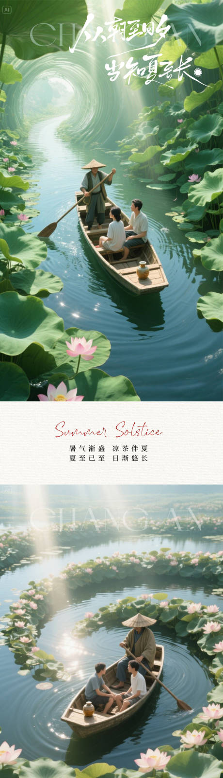 源文件下载【大暑荷花游船海报】编号：56380031621422703