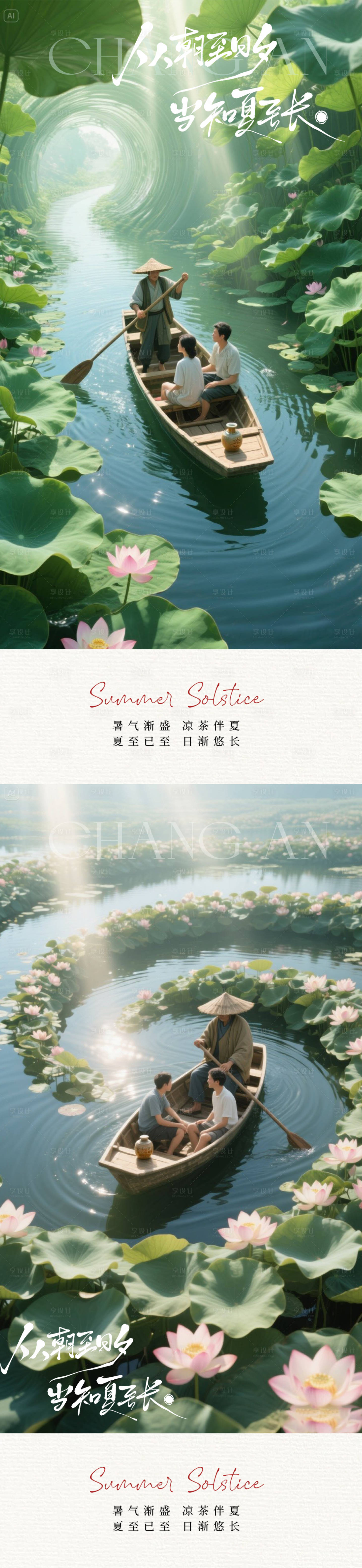 源文件下載【享設計】搜索編號：56380031621422703【大暑荷花游船海報】