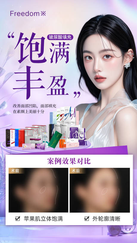 源文件下载【医美玻尿酸填充海报】编号：62170031489823004
