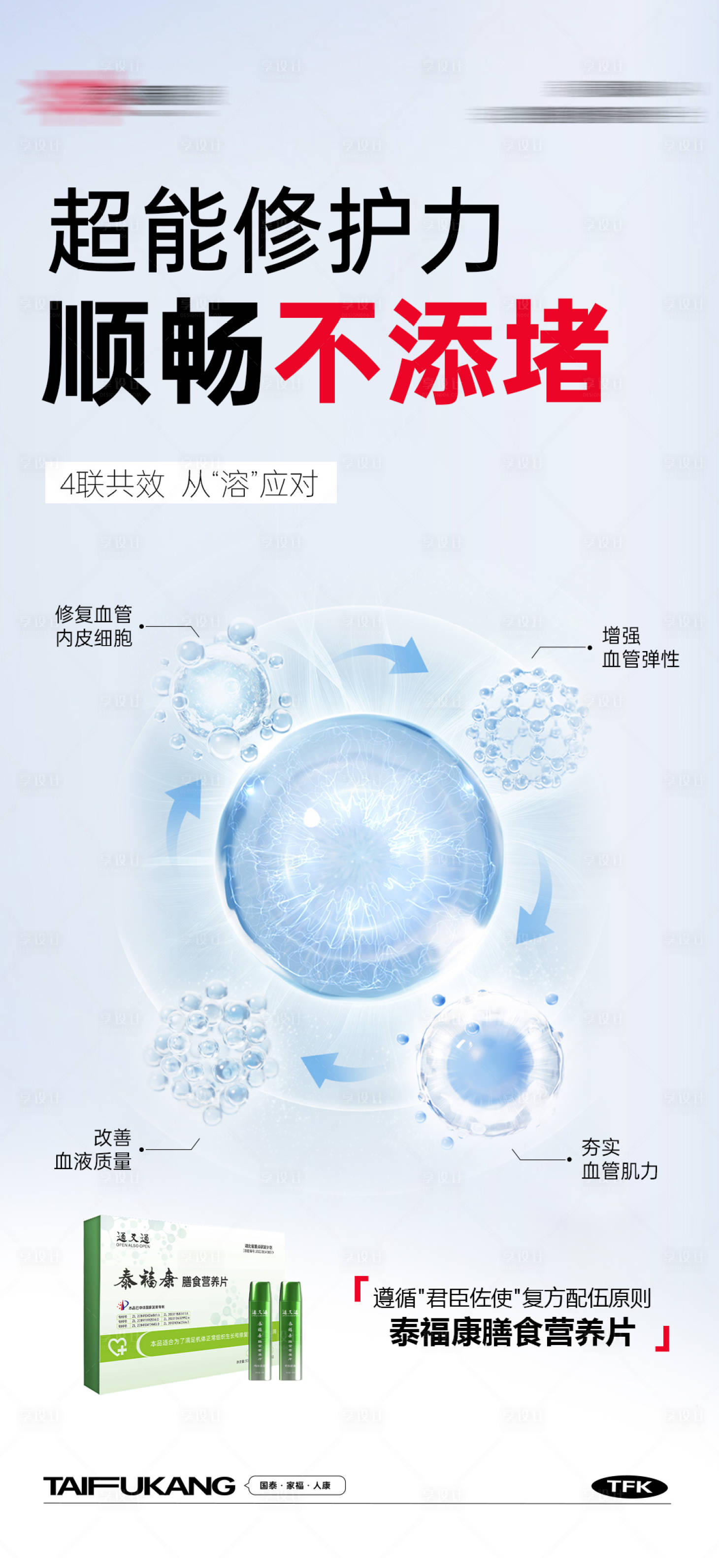 源文件下载【享设计】搜索编号：48380031563435887【专利细胞修复产品简约海报】