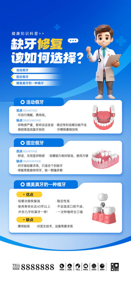 源文件下載【享設計】搜索編號：28890031432953522【口腔門診種植牙科普海報】