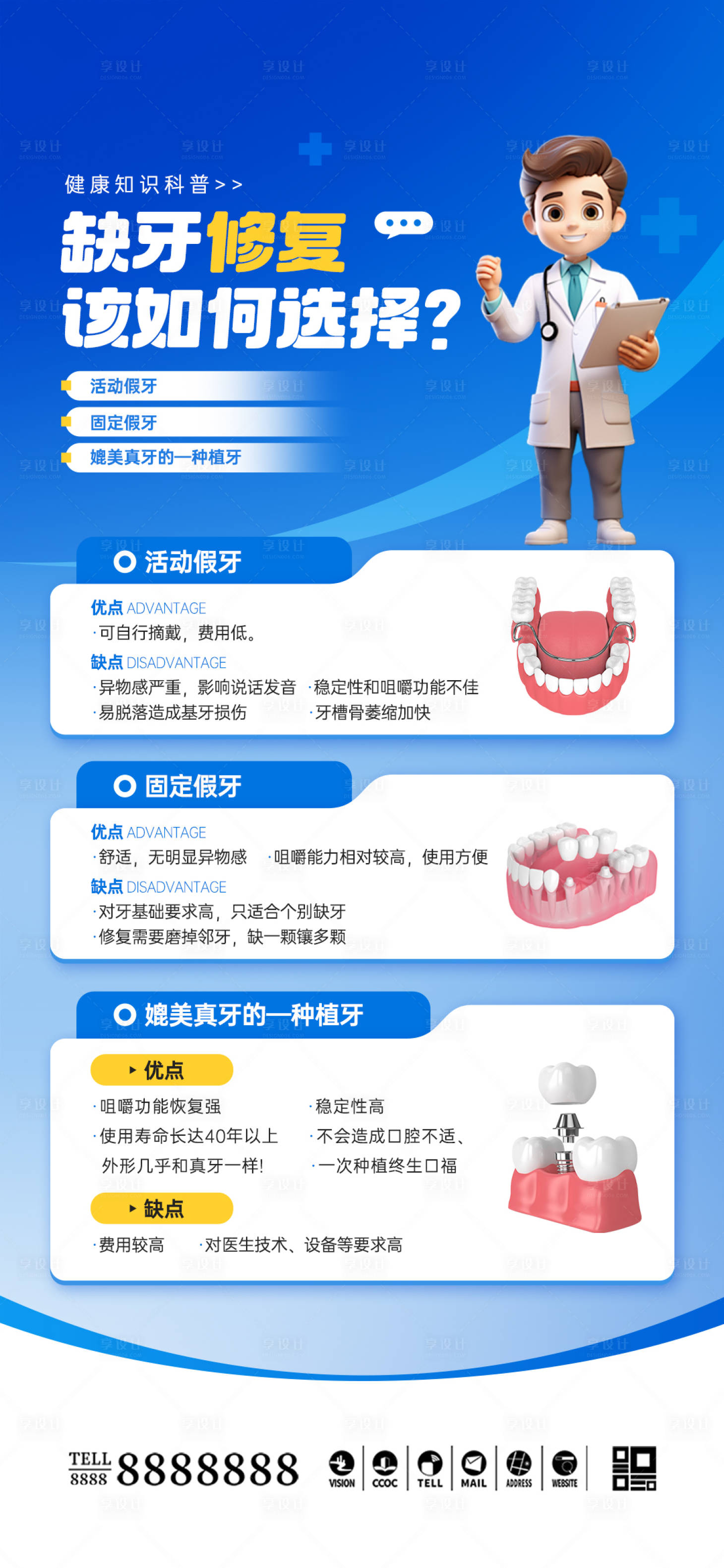 源文件下载【口腔门诊种植牙科普海报】编号：28890031432953522