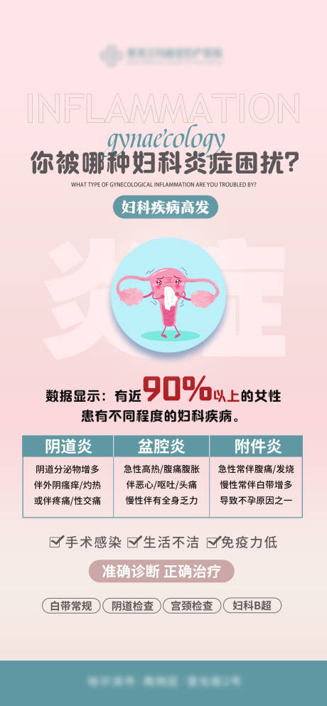 源文件下载【炎症妇科宣传海报】编号：96560031456791303