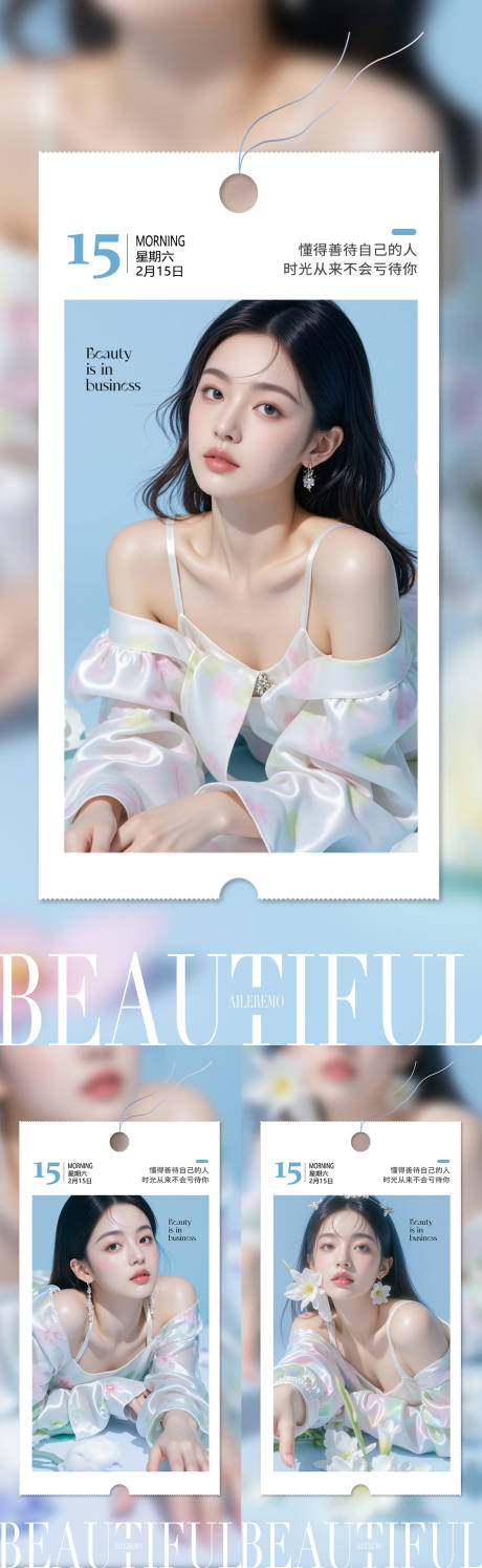 源文件下载【享设计】搜索编号：52030031599572945【医美早安海报】