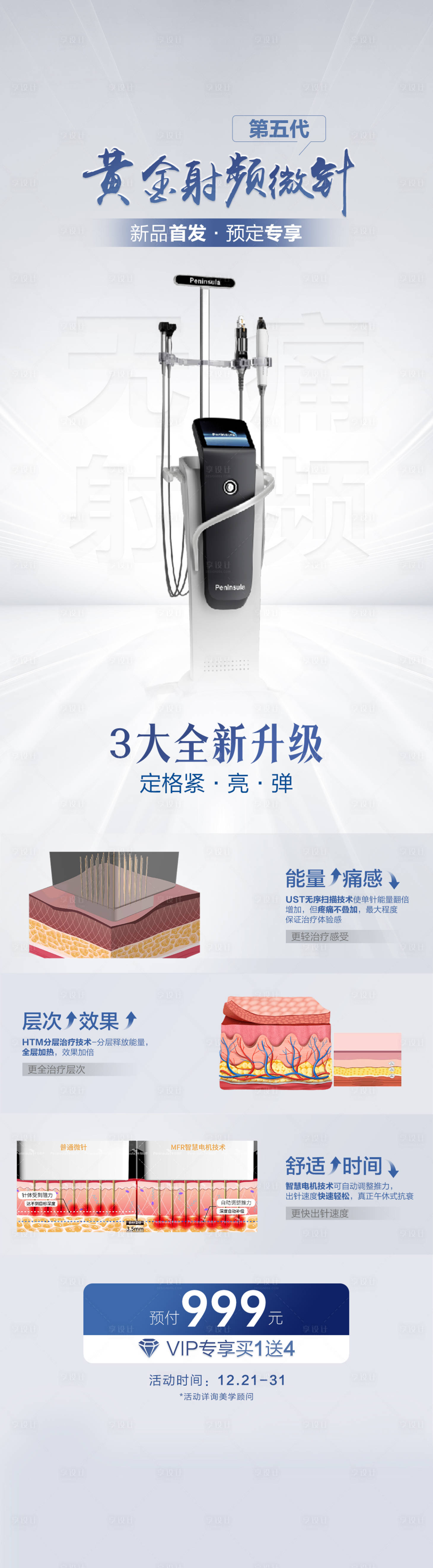 源文件下载【享设计】搜索编号：98640031208768424【第五代黄金微针宣传海报】