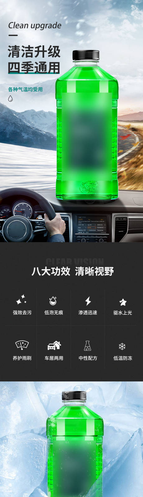 汽车家用玻璃水清洁详情页