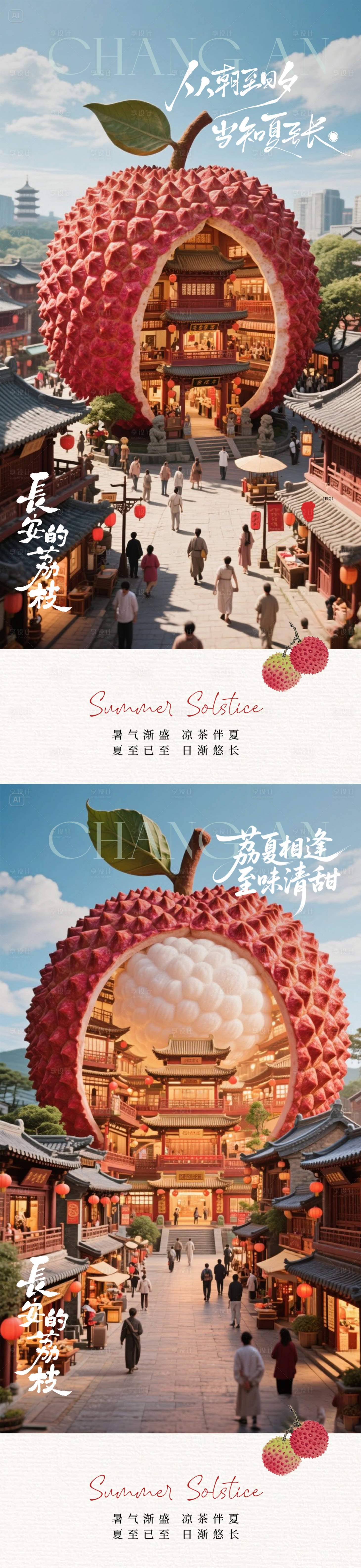 源文件下載【享設計】搜索編號：91330031618866883【夏至夏季荔枝海報 】