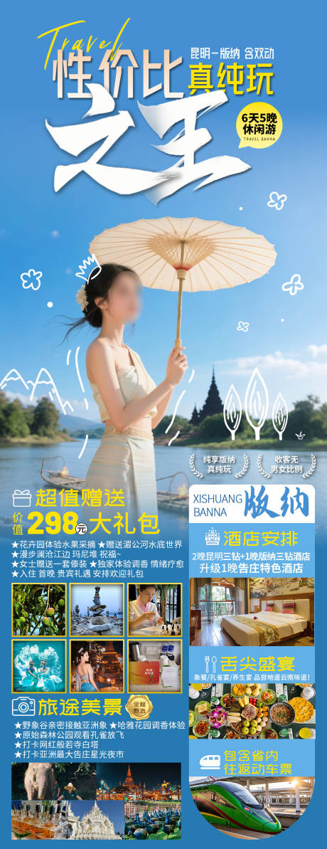 源文件下载【云南西双版纳定制旅游海报】编号：69470031325114975