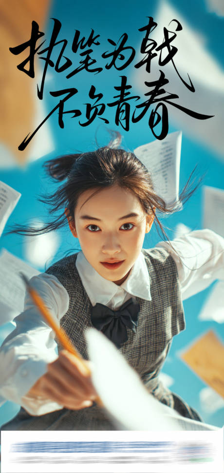 源文件下载【高考执笔青春创意海报】编号：85460031200929539