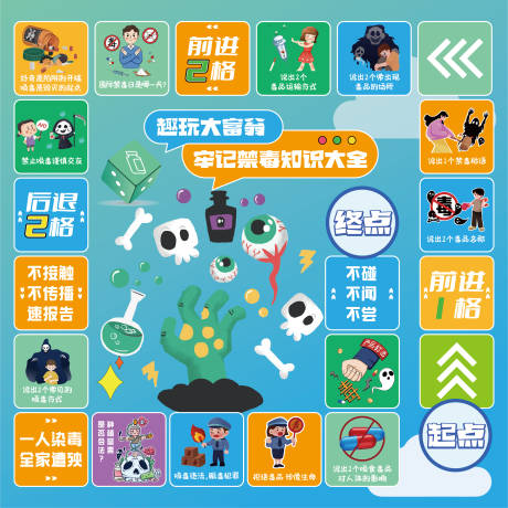 源文件下载【享设计】搜索编号：82440031620275033【禁毒大富翁背景板】