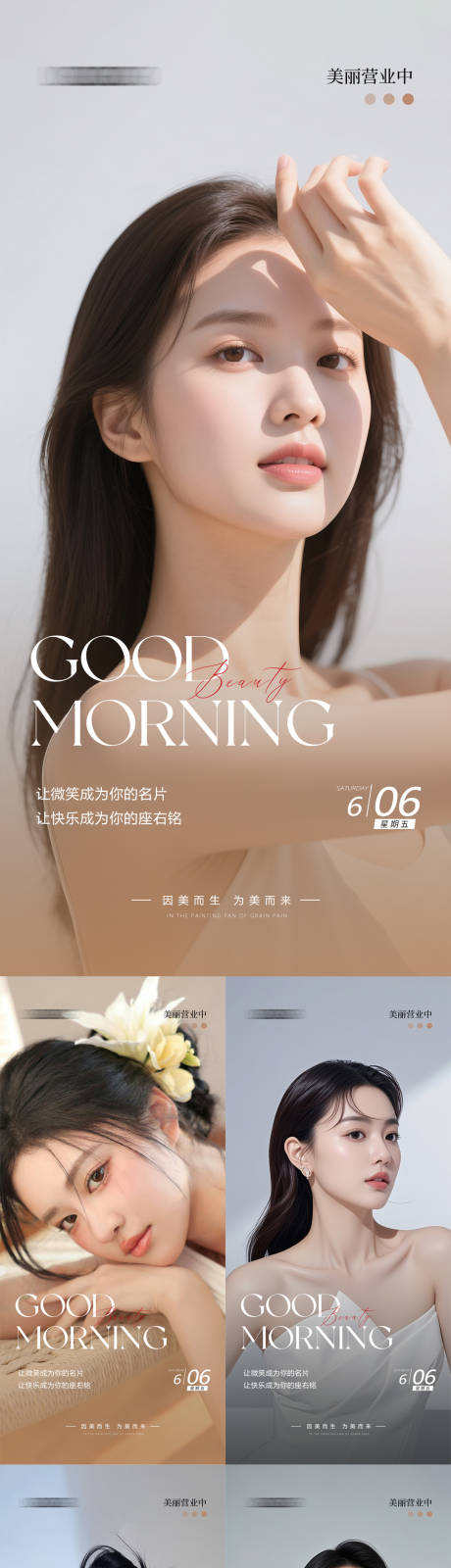 源文件下载【享设计】搜索编号：72760031099387183【医美早安人物海报】