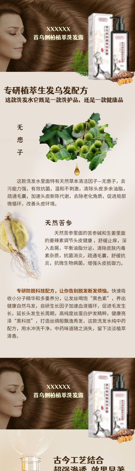 洗发露功效成分海报