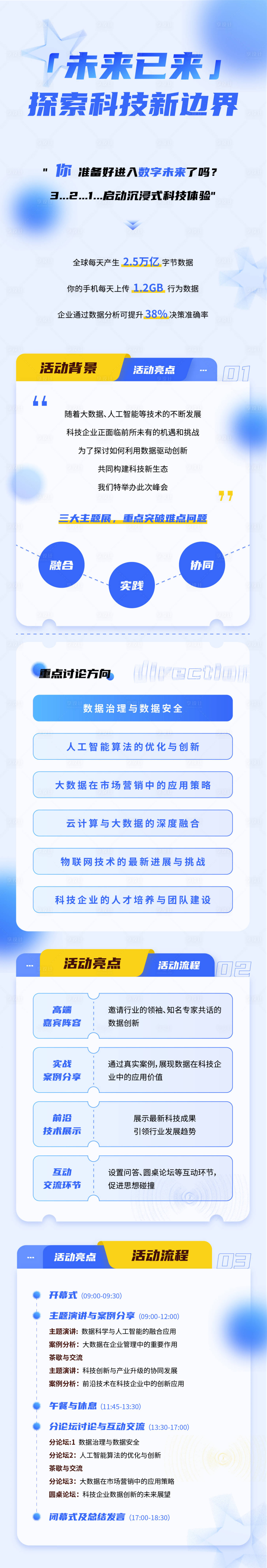 源文件下載【享設計】搜索編號：78110031403712297【未來科技感海報H5高級感峰會流程】