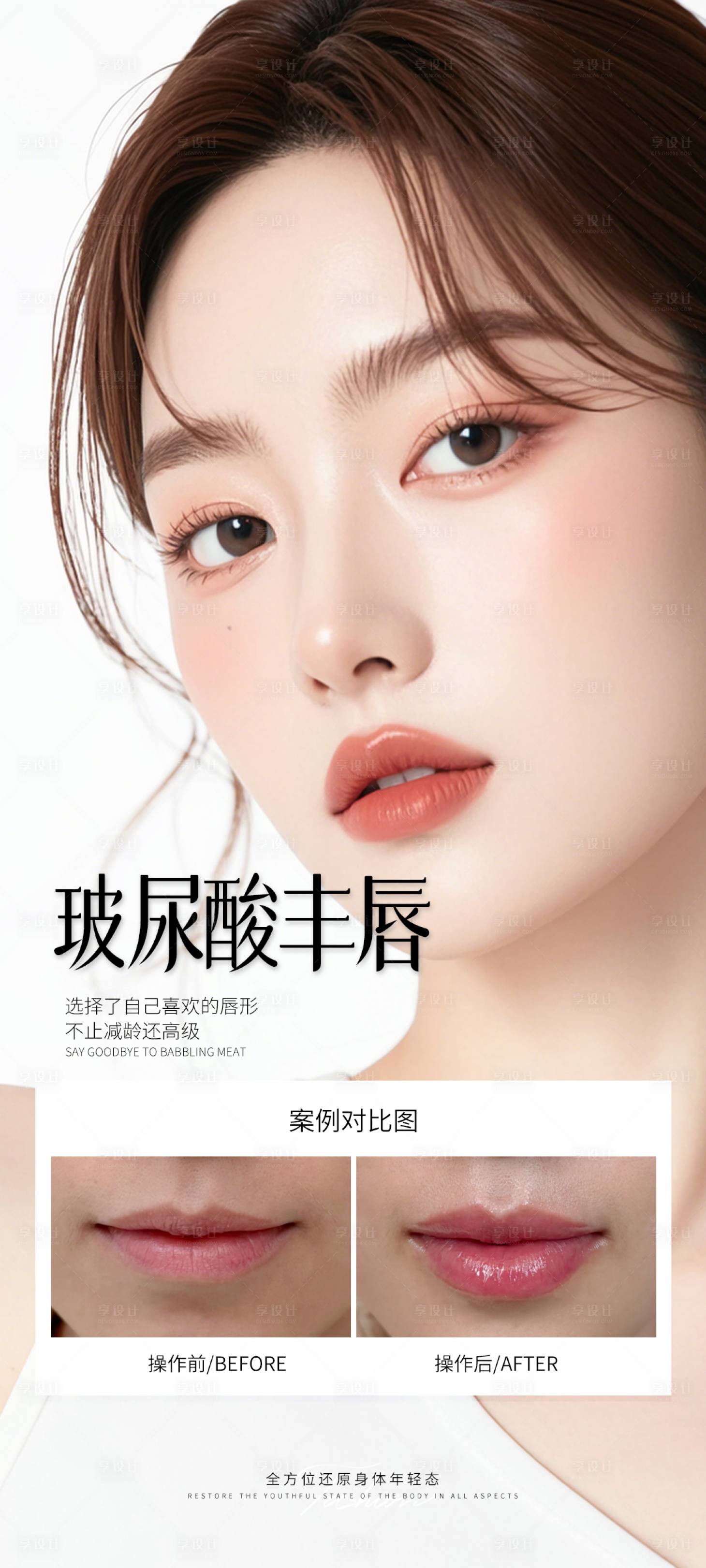 源文件下載【享設計】搜索編號：35170031215186891【玻尿酸豐唇案例海報】