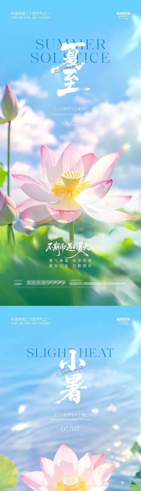 源文件下载【地产夏至小暑清新荷花海报】编号：89960031209375366