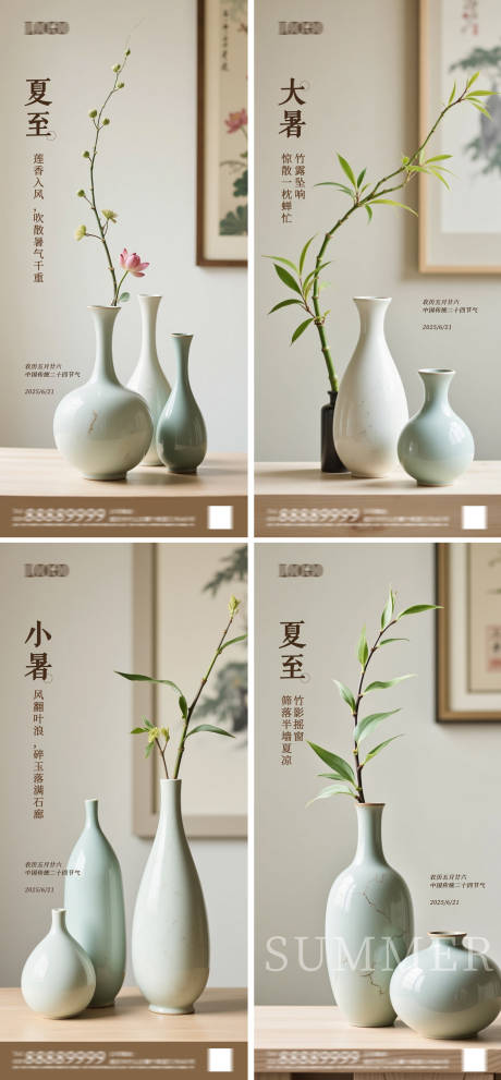 源文件下载【享设计】搜索编号：33450031455513291【中式插花节气海报】