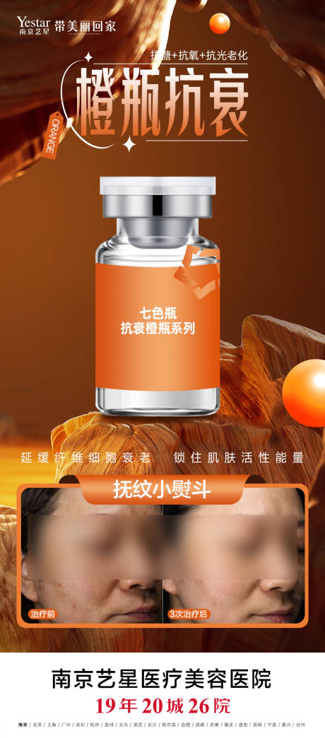 源文件下載【享設計】搜索編號：72520031585854340【橙瓶抗衰醫美宣傳海報】