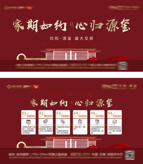 源文件下载【地产红色交房流程展板】编号：78920031625202976