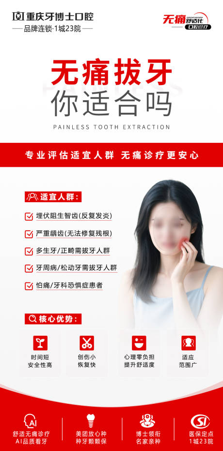 源文件下载【舒适化无痛种植牙宣传海报】编号：48220031207084140