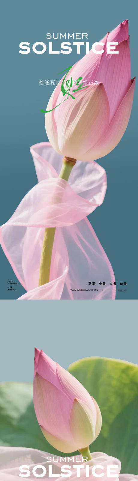 源文件下载【享设计】搜索编号：91510031350103613【夏至节气荷花海报】