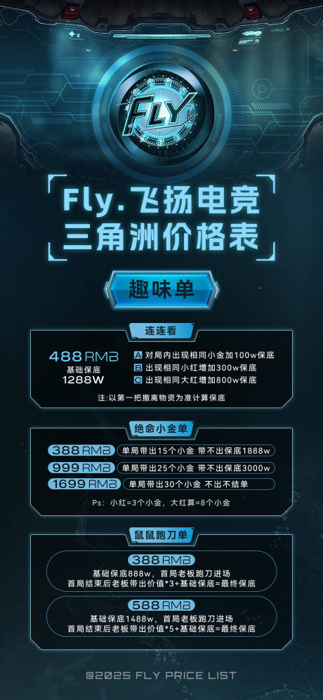三角洲游戏价格表套餐宣传海报
