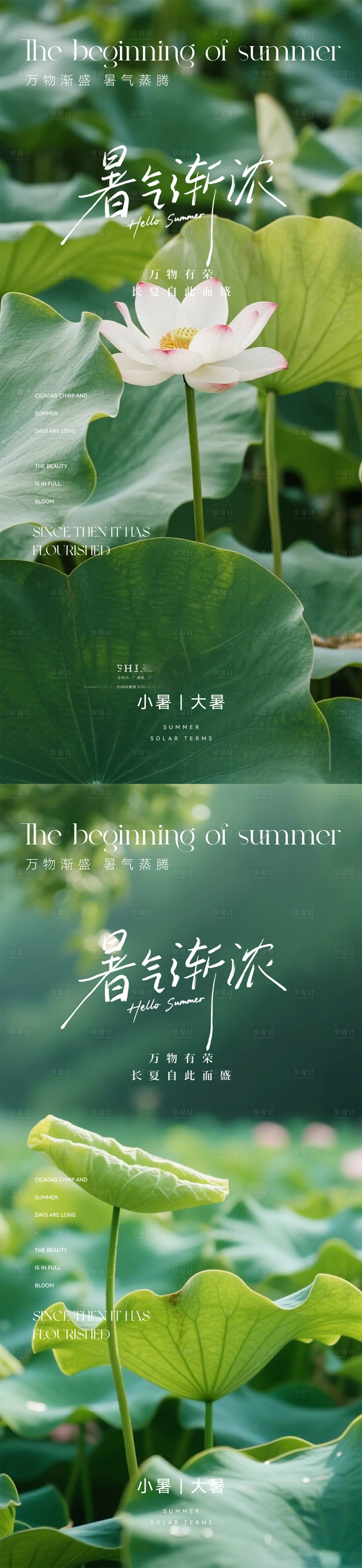 源文件下载【享设计】搜索编号：90370031524875517【小暑大暑节气系列海报】