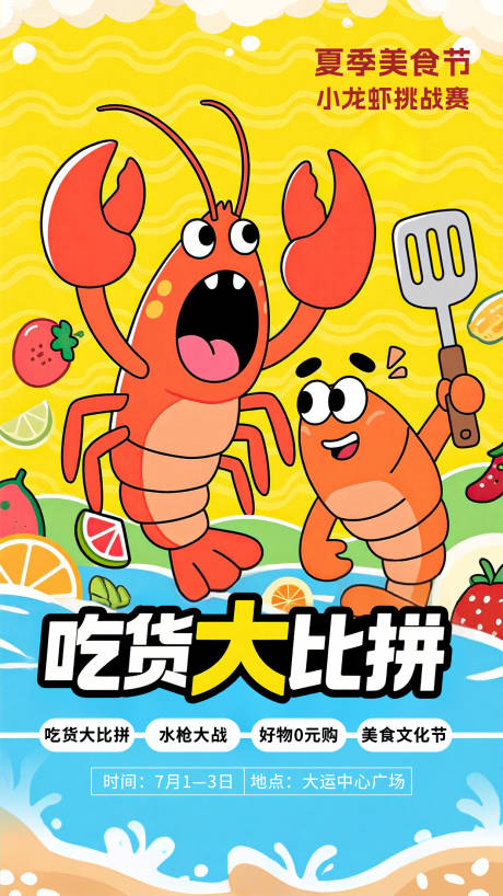 源文件下载【小龙虾吃货挑战赛海报】编号：46180031302725498