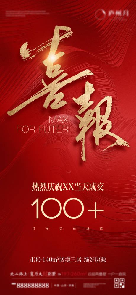 源文件下载【享设计】搜索编号：33940031436383778【地产喜报海报】